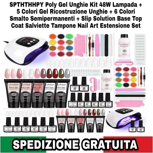 Poly gel unghie kit - gel, 48w